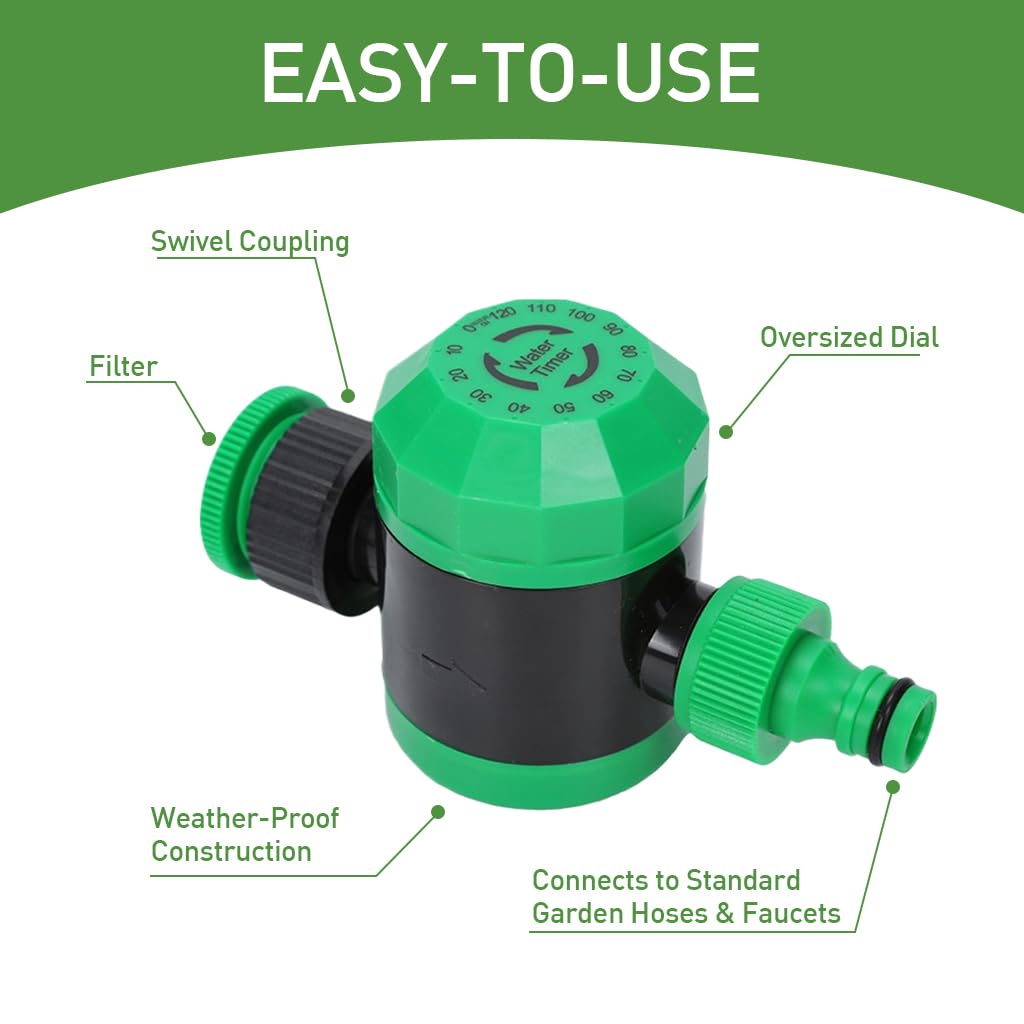 HASTHIP Drip Irrigation Timer for Garden Farm, Manual Irrigation Water Timer for Garden Hose Sprinkler, Mechanical Timer, No Need Battery and Easy to Use HASTHIP Drip Irrigation Timer for Garden Farm, Manual Irrigation Water Timer for Garden Hose Sprinkler, Mechanical Timer, No Need Battery and Easy to Use